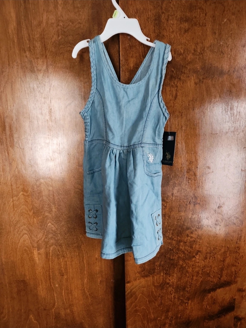 U.S. Polo Assn. Light Blue Denim Sleeveless Girls' Dress